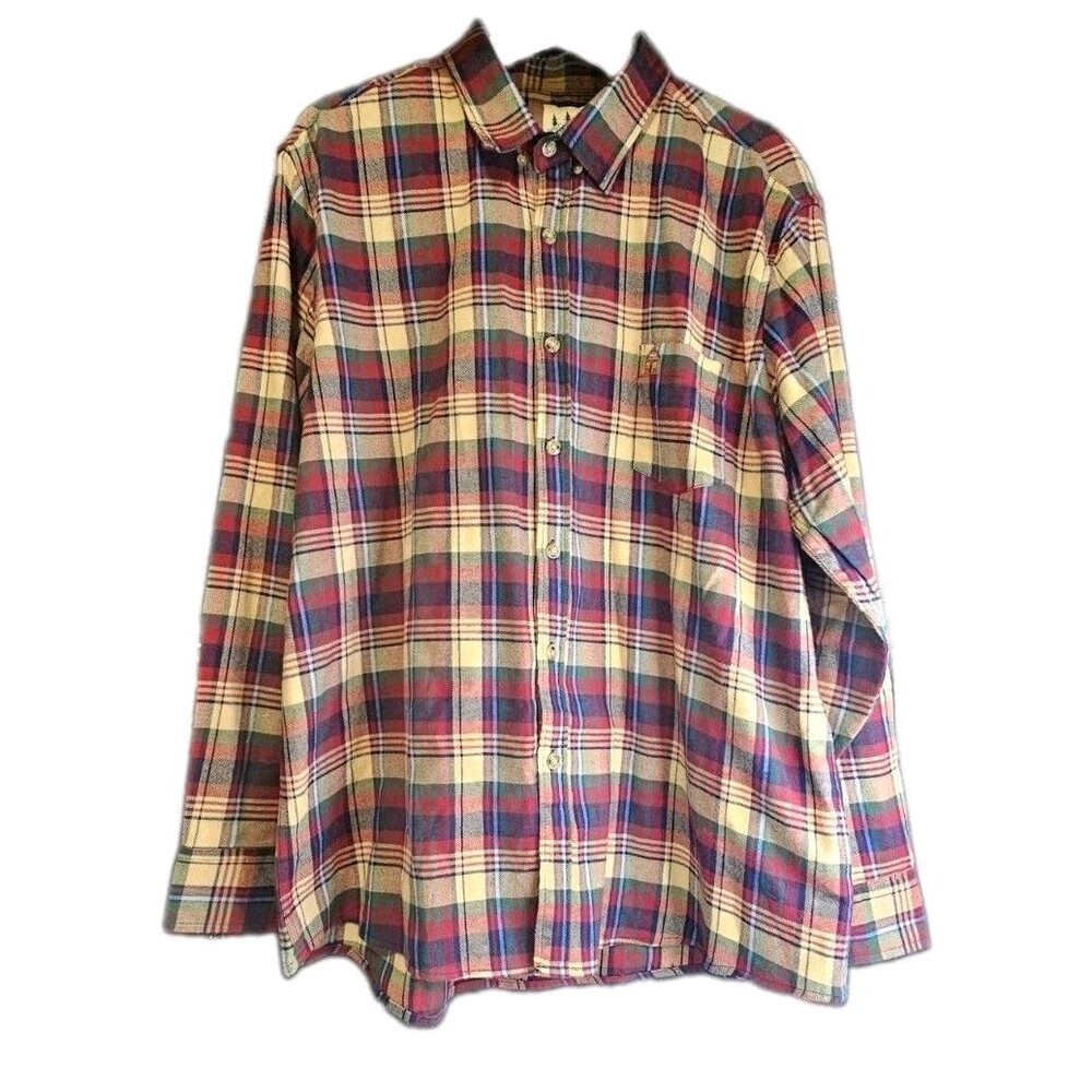 Kiel James Patrick Cozy Cabin Flannel Shirt XXL Plaid 100% Cotton NWT USA Cabin
